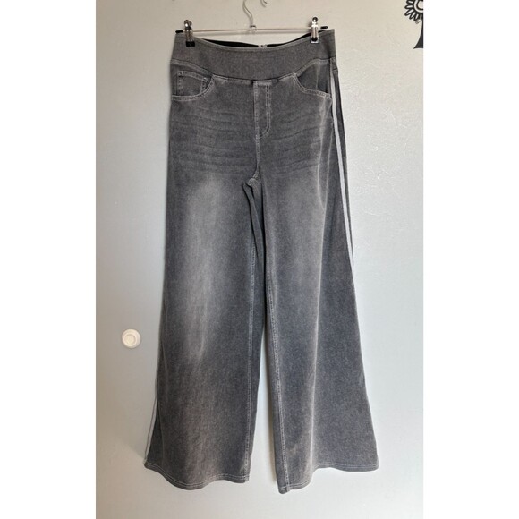 NWOT Halara L Grey Flex Women High Waisted Stripe Wide Leg Flowy Jeans - Picture 6 of 6